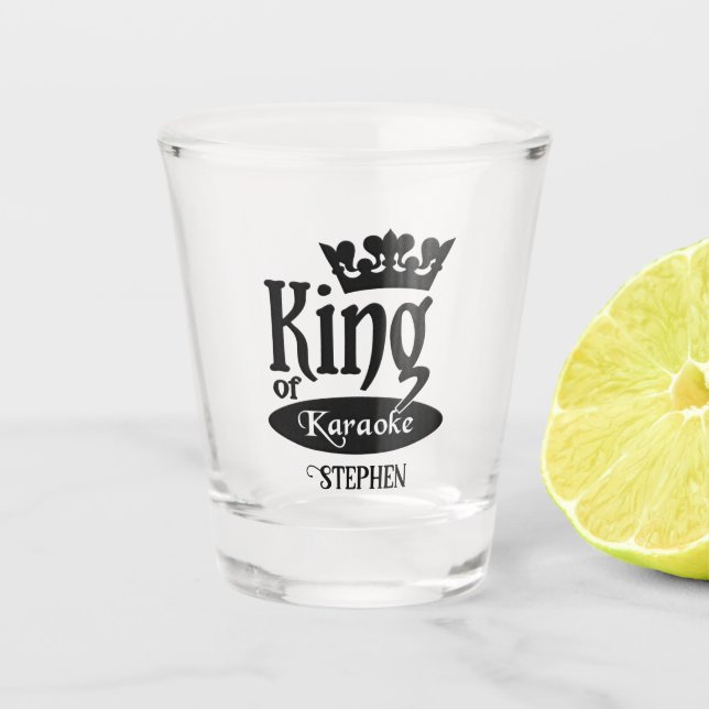 Verre A Shot Nom personnalisé King of Karaoke (Devant)
