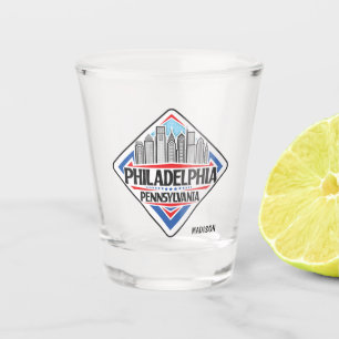 Verre A Shot Nom personnalisé Philadelphia Pennsylvanie
