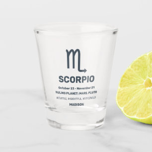 Verre A Shot Nom personnalisé / Scorpion du symbole zodiaque du