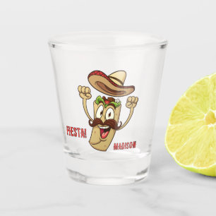 Verre A Shot Nom personnalisé & Texte Fiesta mexicaine