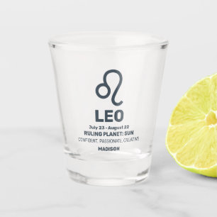 Verre A Shot Nom personnalisé / Texte Zodiac Signal Leo