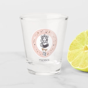 Verre A Shot Nom personnalisé Zodiac Sign Virgo