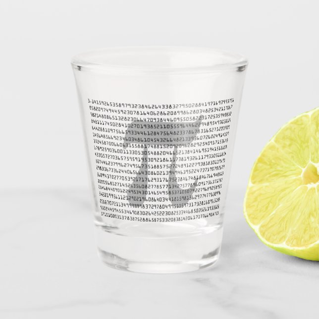 Verre A Shot Nombreux chiffres de Pi Mathematical Constante (Devant)