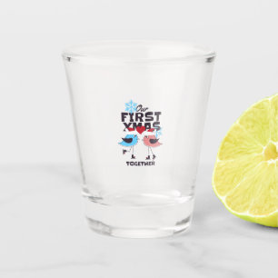 Verre A Shot Nos premiers Noël ensemble nouveaux mariages