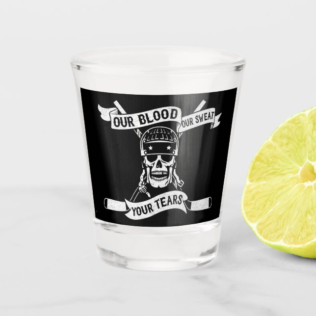 Verre A Shot Notre Sang Notre Sueur Vos Larmes Hockey (Devant)
