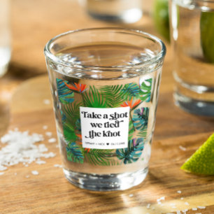 Verre A Shot Nous avons lié le Knot Tropical Beach Wedding Favo