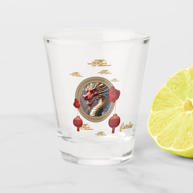 Verre A Shot Nouvelle année de dragon chinois (Devant)