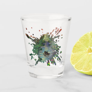 Verre A Shot Œuvre d'art faite main - Orang arbres