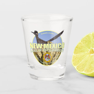 Verre A Shot Oiseau et fleur d'état du Nouveau Mexique