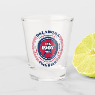 Verre A Shot Oklahoma 46th Star Patriotic Shot glass