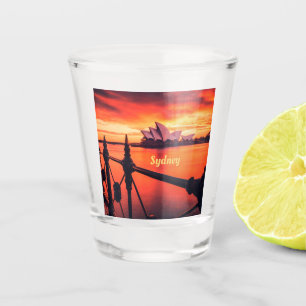 Verre A Shot Opéra de Sydney Australie Orange Sky