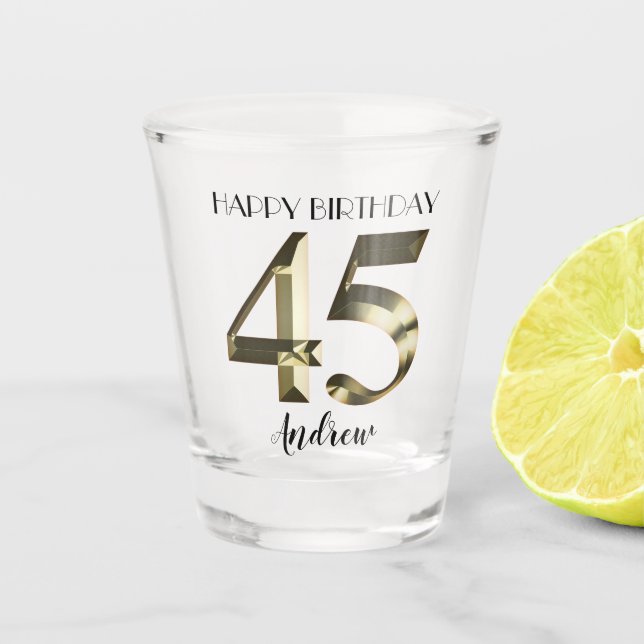 Verre A Shot Or métallique 45e anniversaire (Devant)