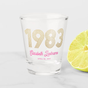 Verre A Shot Or rose 1983 40e anniversaire