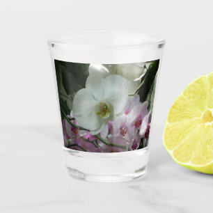 Verre A Shot Orchidées blanches et violettes