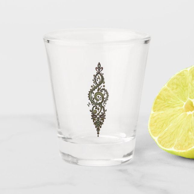 Verre A Shot Ornate Treble Clef (Devant)