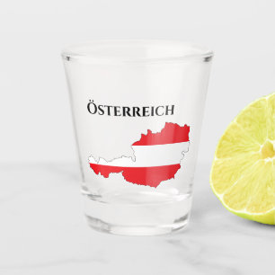 Verre A Shot Österreich Autriche Carte du drapeau autrichien