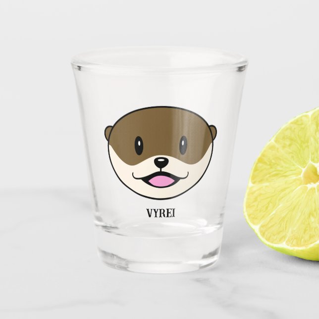 Verre A Shot Otter souriant mignon (Devant)