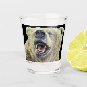 Verre A Shot Ours tête bouche ouverte pousse animal sauvage