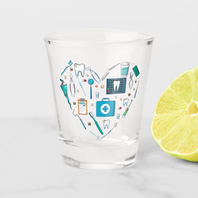 Verre A Shot Outil dentaire amusant Coeur (Devant)