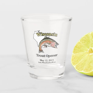 Verre A Shot Ouvrage personnalisé de la truite du Wisconsin