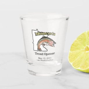 Verre A Shot Ouvrage personnalisé de truites du Minnesota