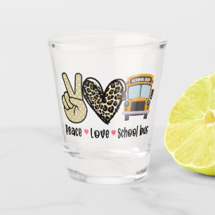 Verre A Shot Paix, Amour, Bus scolaire