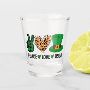 Verre A Shot Paix, Amour, Irlandais