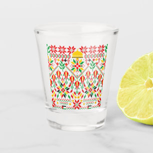 Verre A Shot Palestine Tatreez Broderie traditionnelle