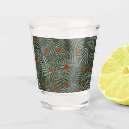 Verre A Shot Palm Feuilles & Oranges
