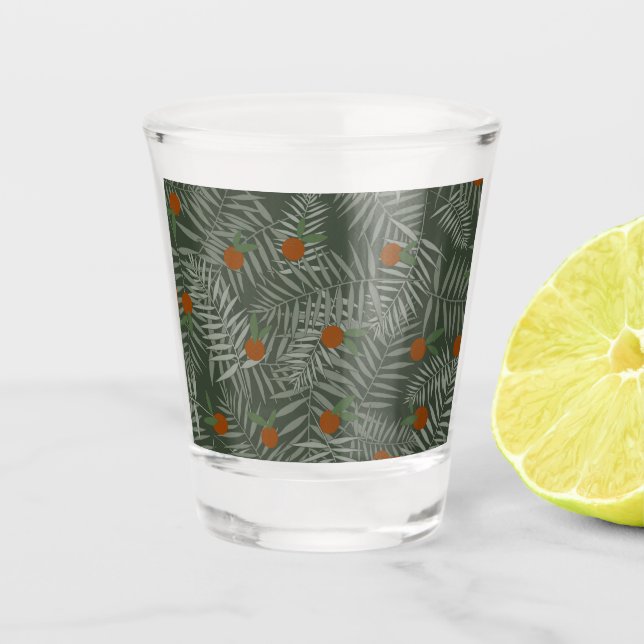 Verre A Shot Palm Feuilles & Oranges (Devant)