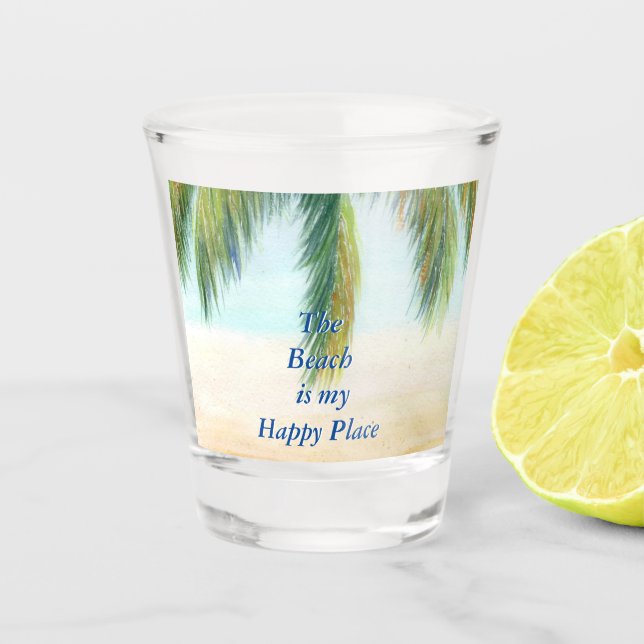 Verre A Shot Palmier par jour ensoleillé sur la plage (Devant)