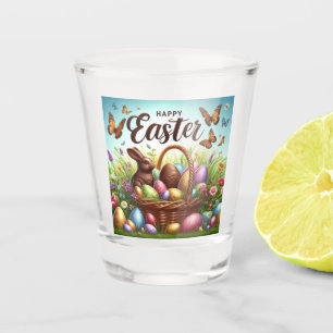 Verre A Shot Panier de Pâques coloré, Joyeux avec oeufs