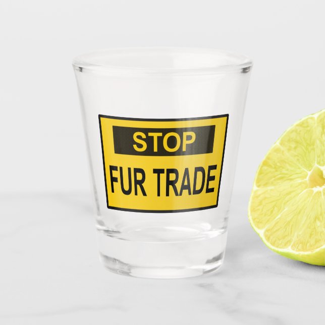 Verre A Shot Panneau commercial Stop Fur jaune (Devant)