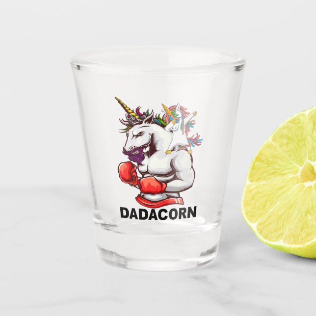 Verre A Shot Papa Père Dadacorn Unicorn Anniversaire (Devant)