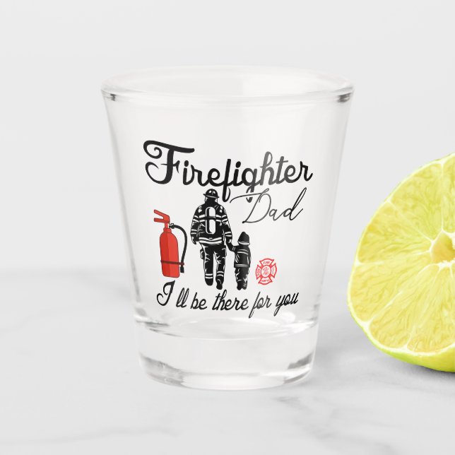 Verre A Shot Papa pompier | Cadeaux de Fête des pères (Devant)