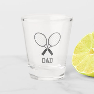 Verre A Shot Papa Raquettes de tennis et nom Joueur de tennis