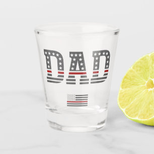 Verre A Shot Papa Thin Red Line Pompier papa Cadeaux