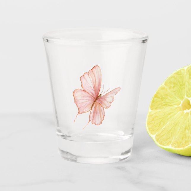 Verre A Shot Papillon Rose (Devant)