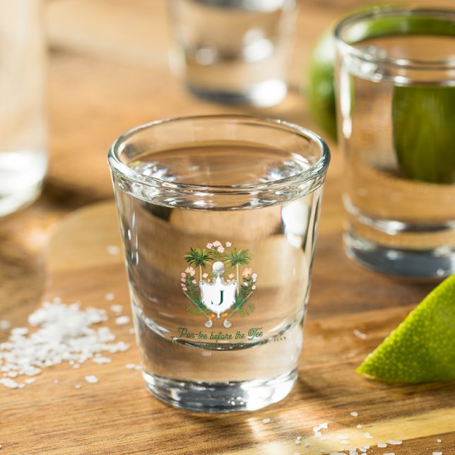 Verre A Shot Par-Tee Bridesmaids Monogramme | Golf Bachelorette (Créateur téléchargé)