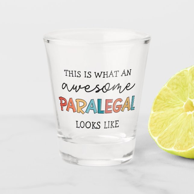 Verre A Shot Paralegal Awesome Assistant juridique amusant (Devant)