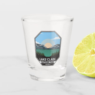Verre A Shot Parc national du lac Clark Emblem rétro minimal