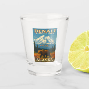 Verre A Shot Parc national Retro Vintage voyage Denali Alaska