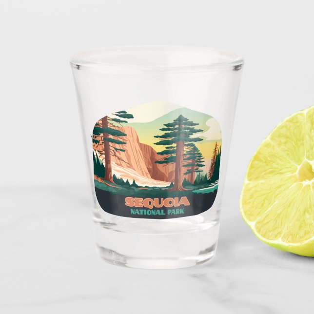 Verre A Shot Parc national Sequoia Arbres Montagnes (Devant)