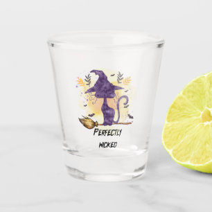 Verre A Shot Parfaitement Malin - Chat Sorcière Noire