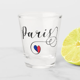 Verre A Shot Paris Drapeau Coeur, France