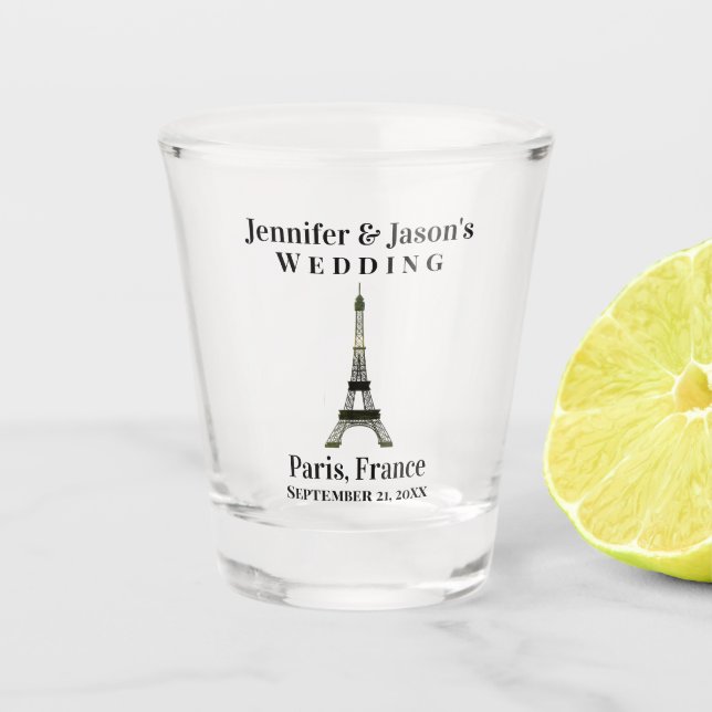 Verre A Shot Paris France Tour Eiffel Mariage Favoriser (Devant)