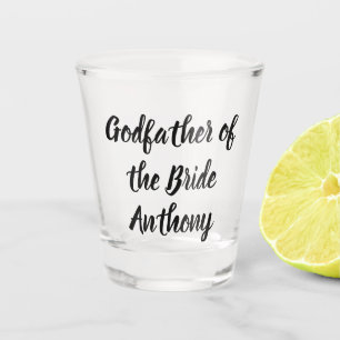 Verre A Shot Parrain de la mariée Noir Nom personnalisé Mariage