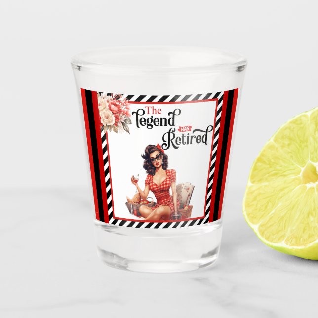 Verre A Shot Parti de retraite Pinup Legend Retraité (Devant)