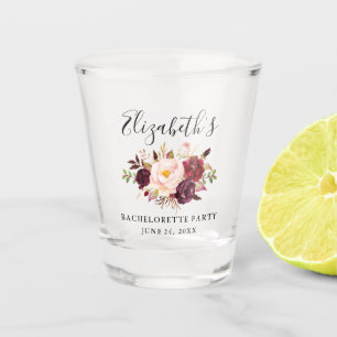 Verre A Shot Partie florale de Bourgogne Bachelorette