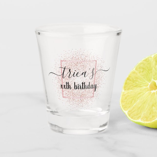 Verre A Shot Parties scintillant d'or Rose (Devant)